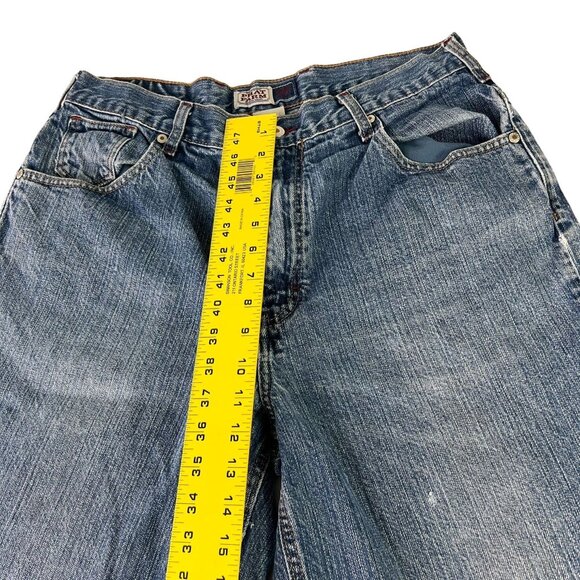 Phat Farm Bermuda Shorts Mens 34 Blue Denim Pockets High Rise Distressed - Picture 4 of 14